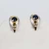 18 K White & Yellow Gold Diamond & Sapphire Earrings - Image 4