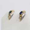 18 K White & Yellow Gold Diamond & Sapphire Earrings - Image 3