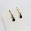 14 K Yellow Gold Onyx Earrings - Image 2