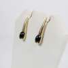 14 K Yellow Gold Onyx Earrings