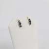 14 K White Gold Emerald & Amethyst Earrings - Image 4