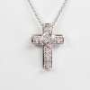 18 K White Gold Diamond Cross
