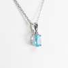 14 K White Gold Aquamarine Diamond Pendant - Image 2