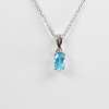 14 K White Gold Aquamarine Diamond Pendant