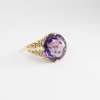 14 K Yellow Gold Vintage Amethyst Cocktail Ring - Image 3