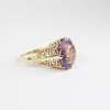 14 K Yellow Gold Vintage Amethyst Cocktail Ring - Image 2